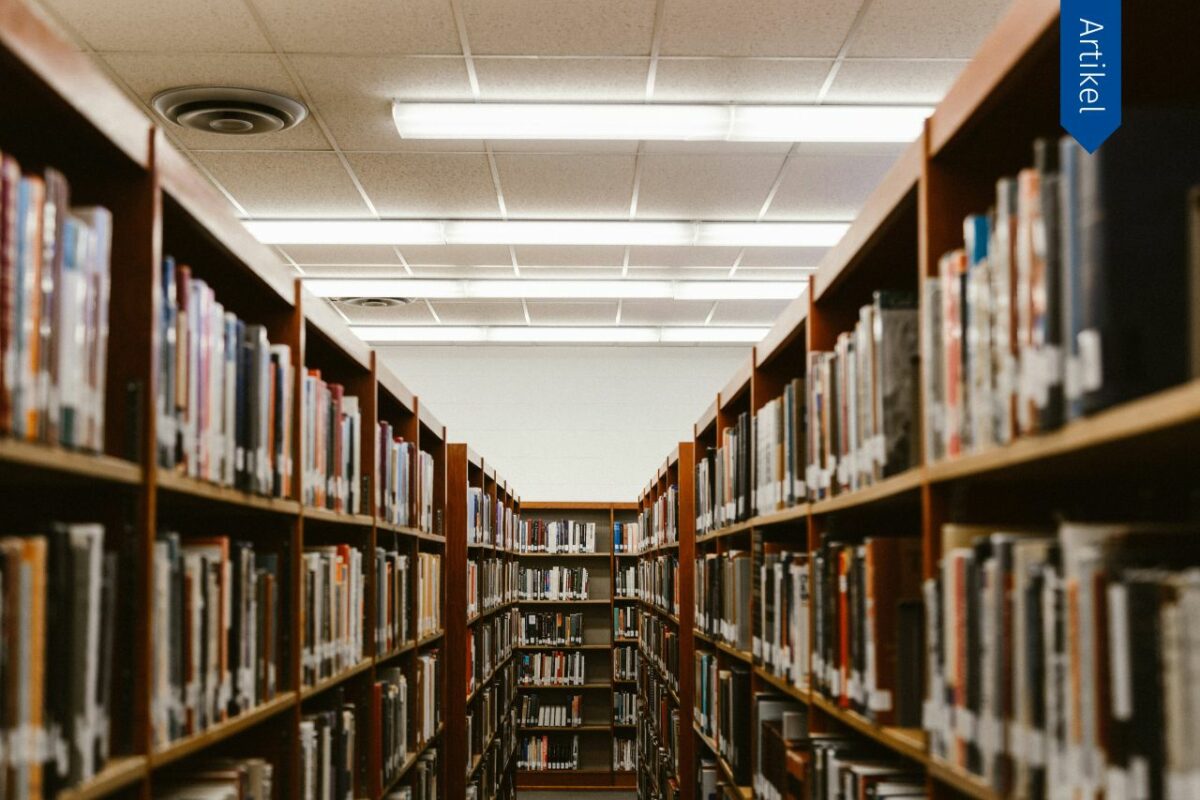 Schulbibliothek - Illustration für die Lernmittelverwaltung in der Schule